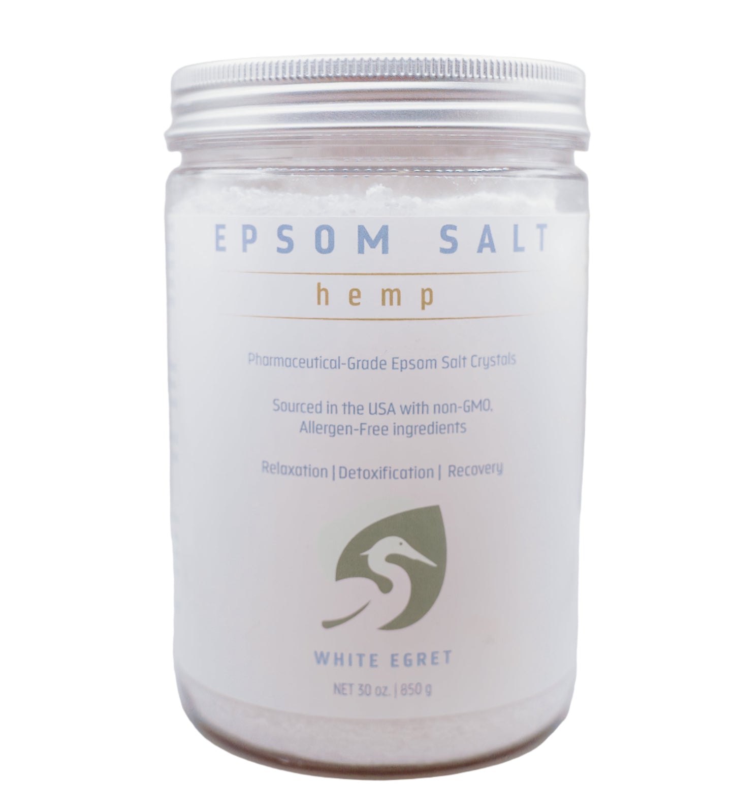 Hemp Epsom Salts - White Egret Personal Care
