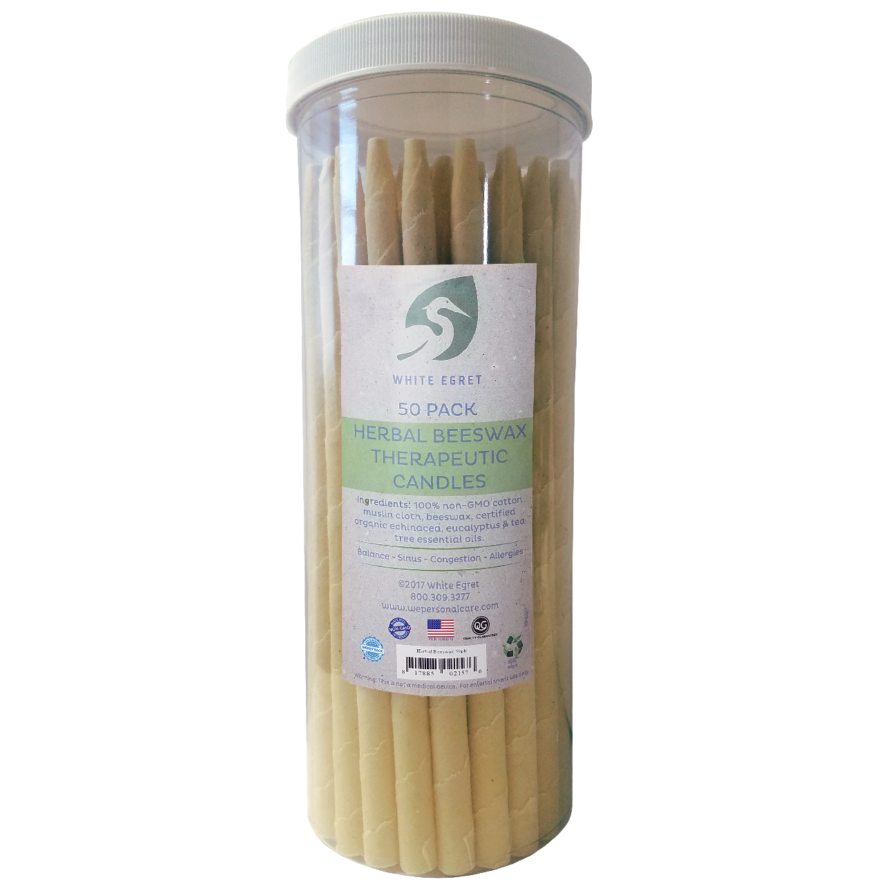 Herbal Beeswax Ear Candles - White Egret Personal Care