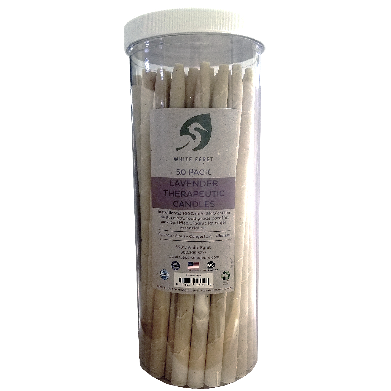 Lavender Ear Candles - INVENTORY SALE - White Egret Personal Care