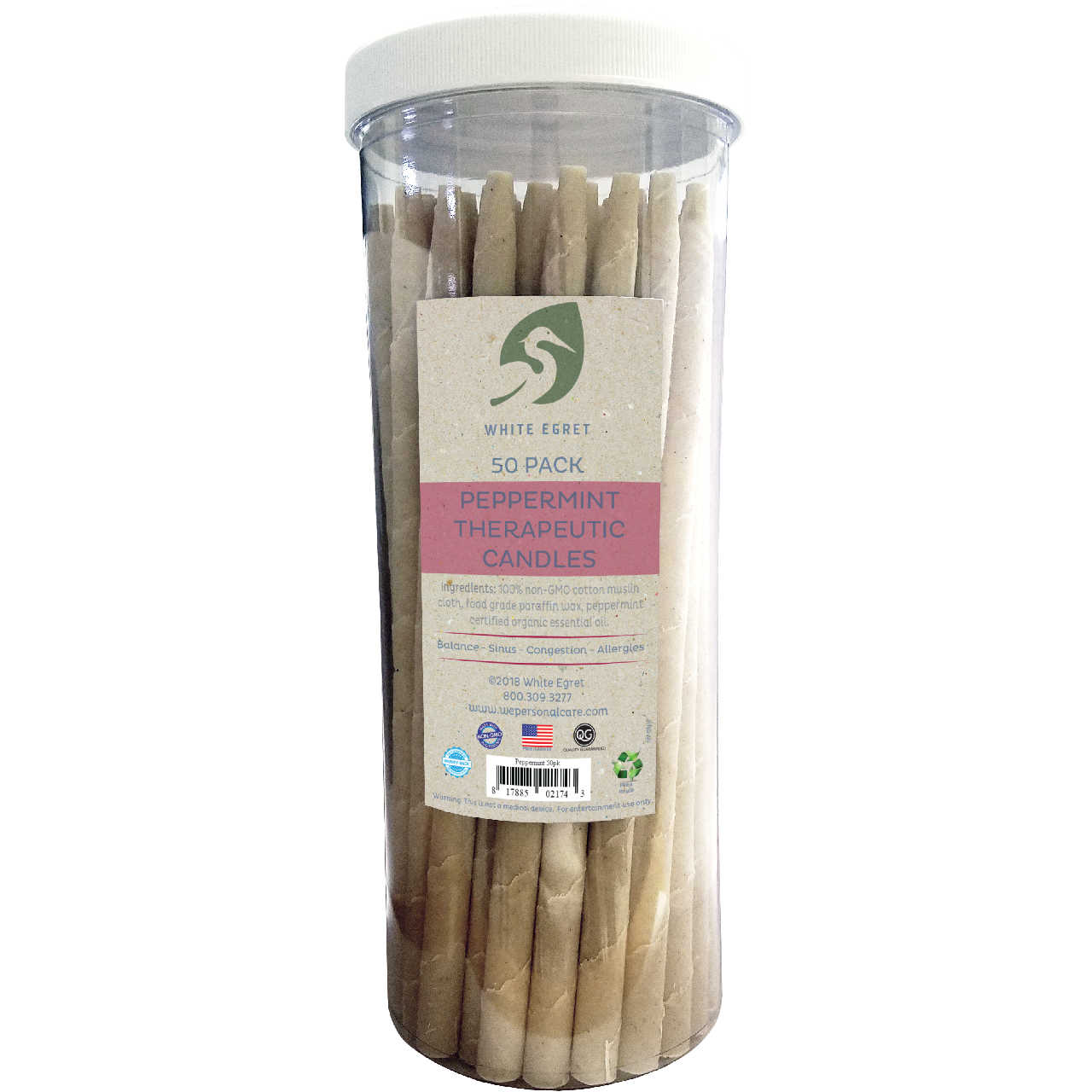 Peppermint Ear Candles - INVENTORY SALE - White Egret Personal Care