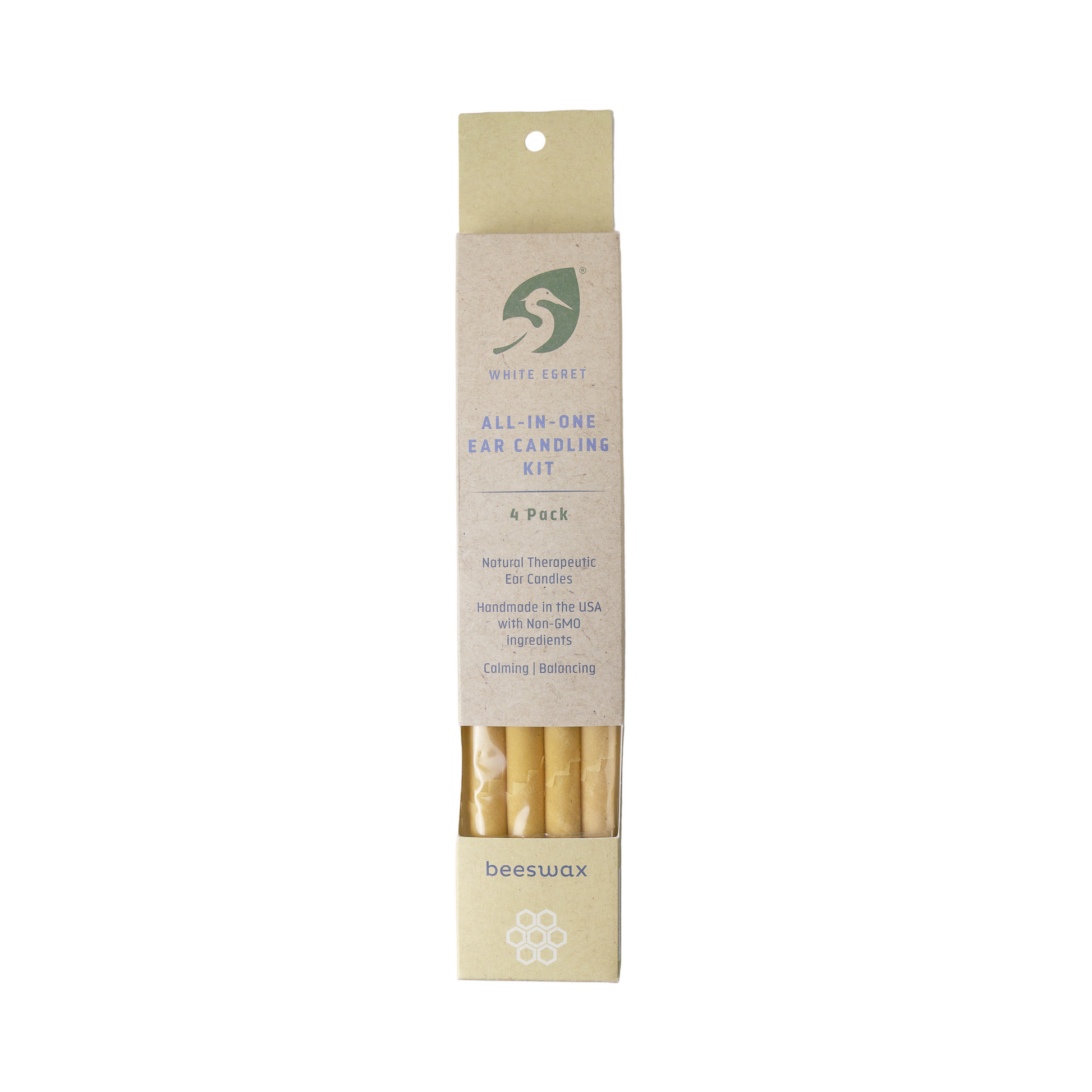 Beeswax ear candling kit packaging on a white background
