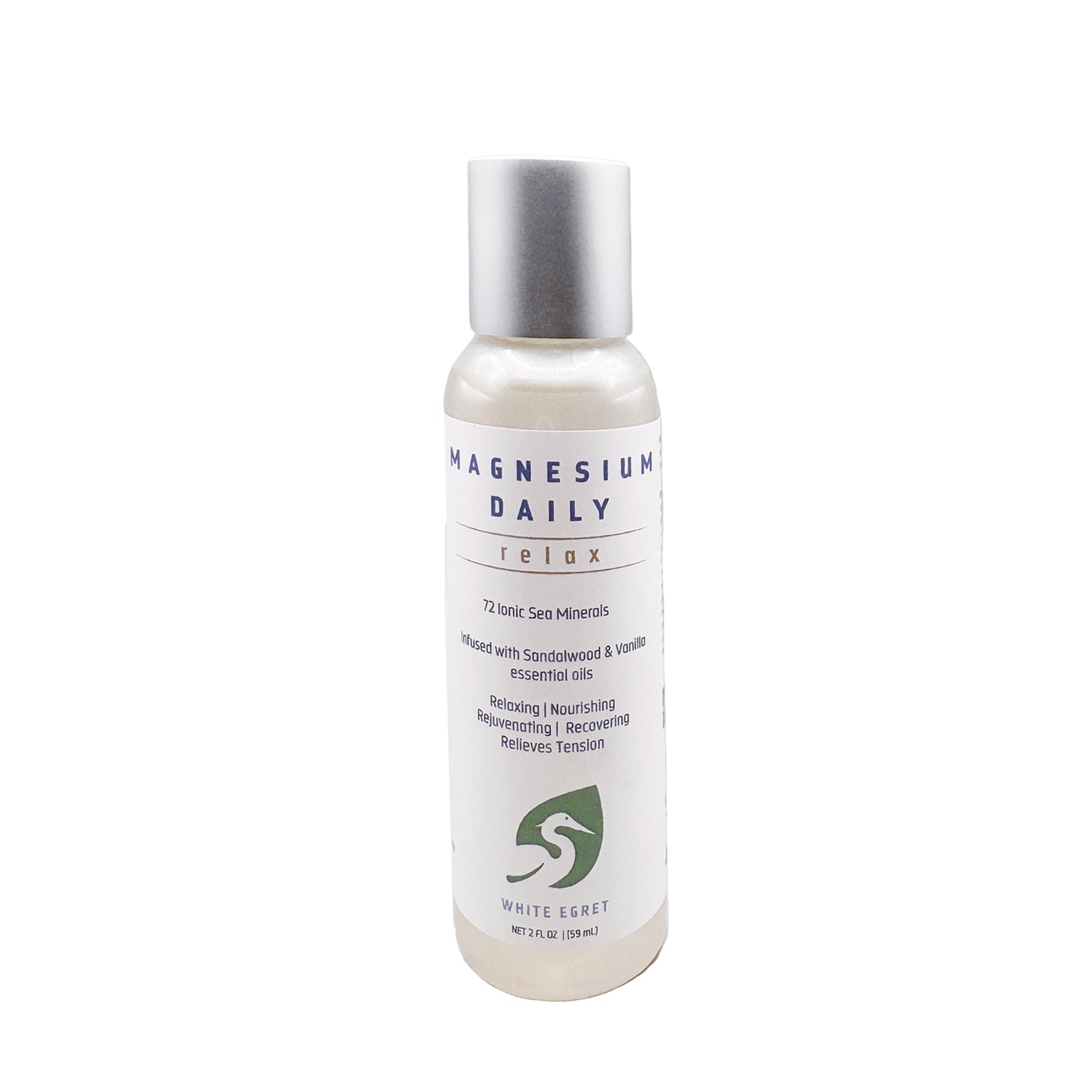 White Egret magnesium daily relax with organic essential oils