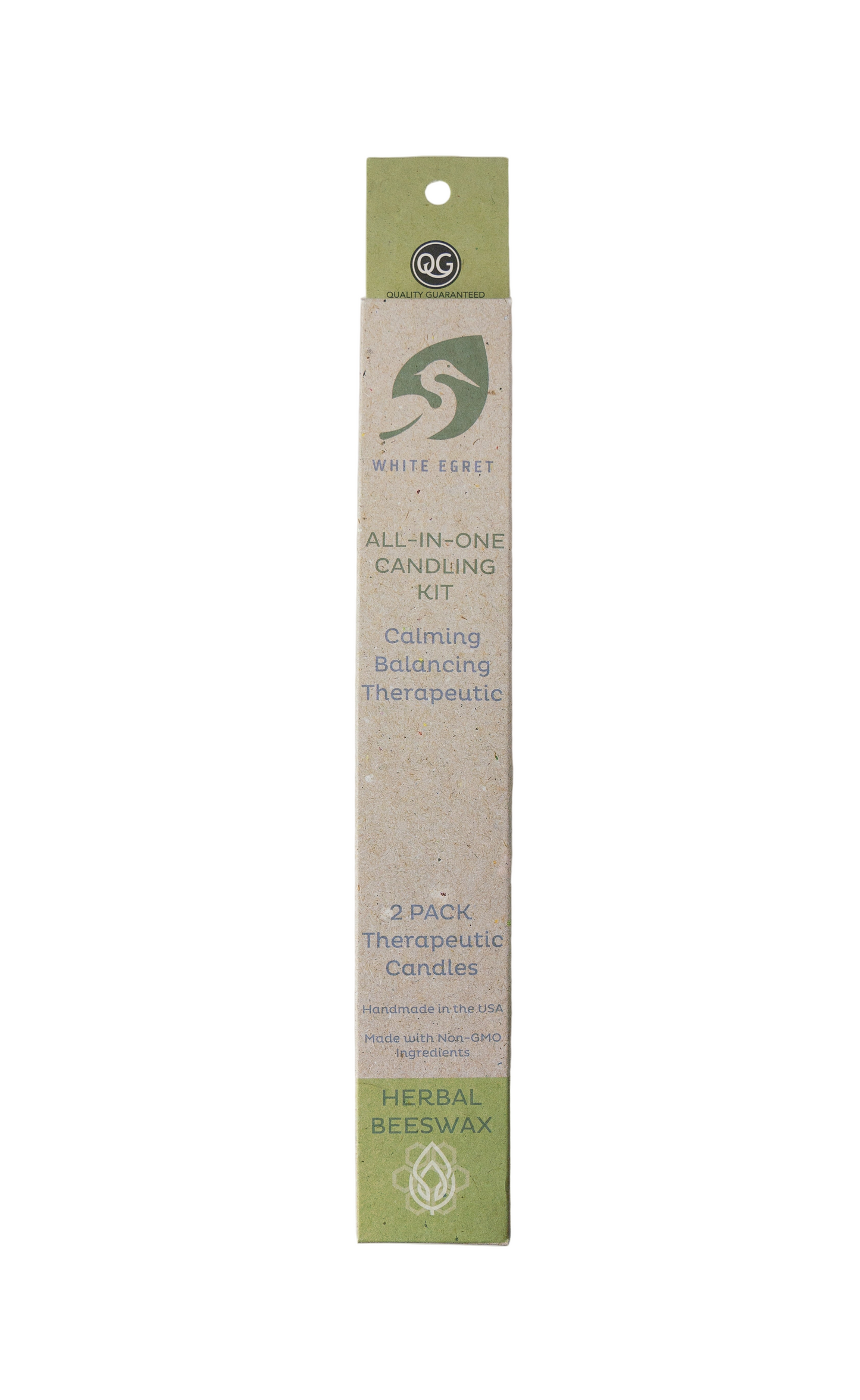 Ear candling kit packaging with branding on a white background