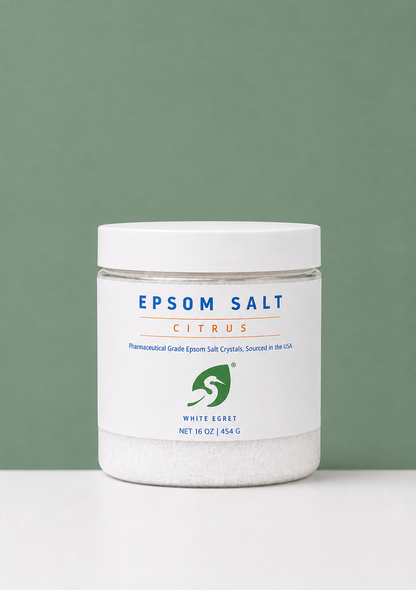Pharmaceutical Grade Epsom Salts – Pure Bath Soak with Optional Organic Essential Oils - White Egret Personal Care