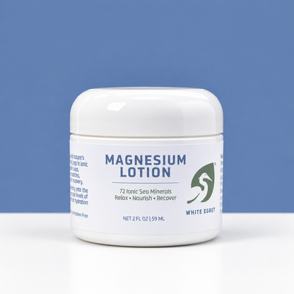 White Egret Magnesium Lotion – 72 Ionic Sea Minerals - White Egret Personal Care