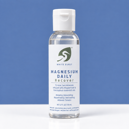 Magnesium Daily Oil – 2oz Topical Spray with Essential Oils for Recovery, Sleep & Relaxation - White Egret Personal Care