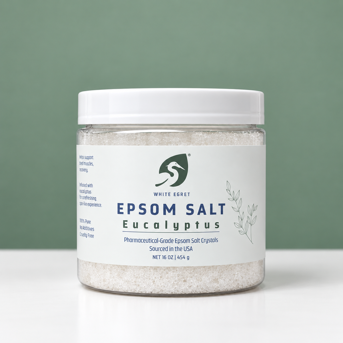 Pharmaceutical Grade Epsom Salts – Pure Bath Soak with Optional Organic Essential Oils - White Egret Personal Care