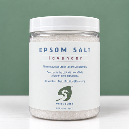 Pharmaceutical Grade Epsom Salts – Pure Bath Soak with Optional Organic Essential Oils - White Egret Personal Care