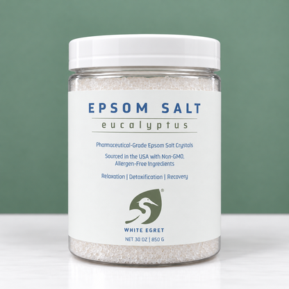 Pharmaceutical Grade Epsom Salts – Pure Bath Soak with Optional Organic Essential Oils - White Egret Personal Care