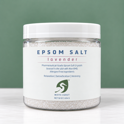 Pharmaceutical Grade Epsom Salts – Pure Bath Soak with Optional Organic Essential Oils - White Egret Personal Care