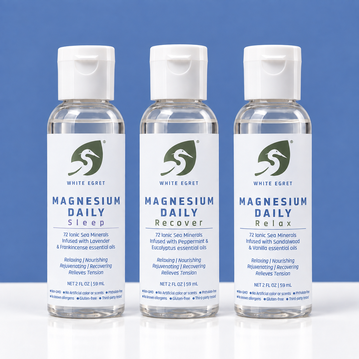 Magnesium Daily Oil – 2oz Topical Spray with Essential Oils for Recovery, Sleep & Relaxation - White Egret Personal Care