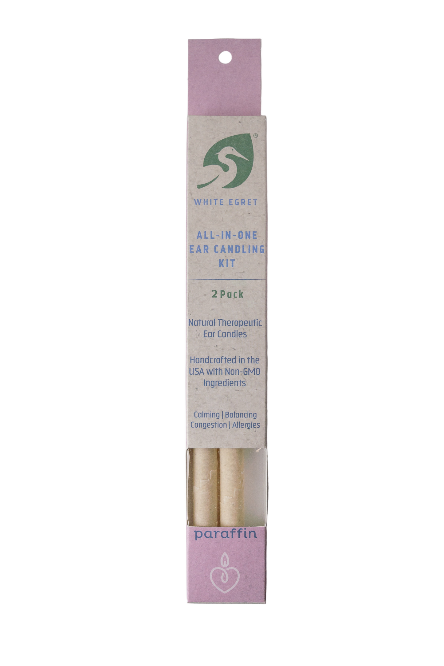 White Forest ear candling kit packaging with gold candles on a white background