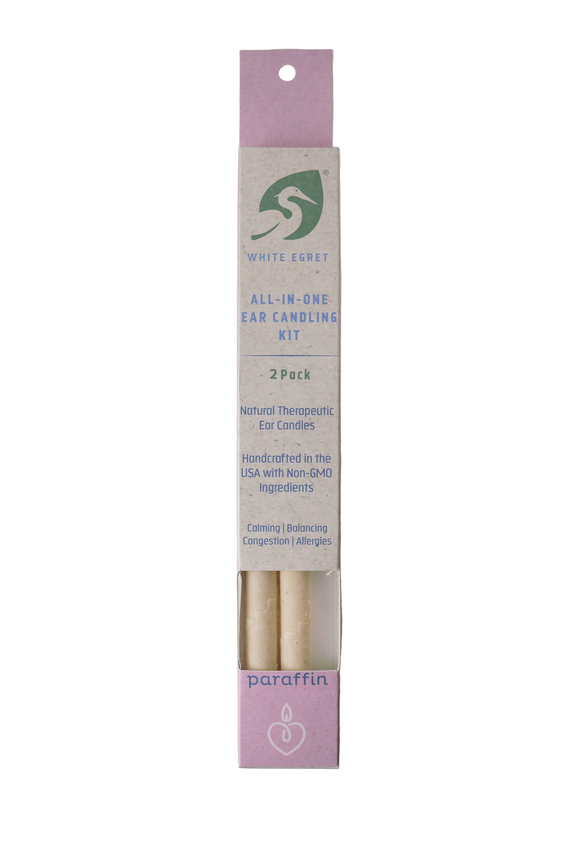 White Forest ear candling kit packaging with gold candles on a white background