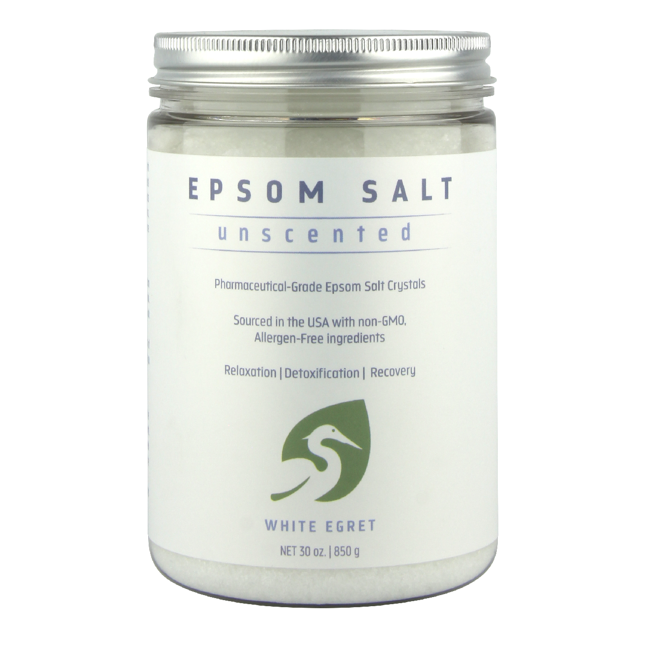 Unscented Epsom Salts - White Egret Personal Care