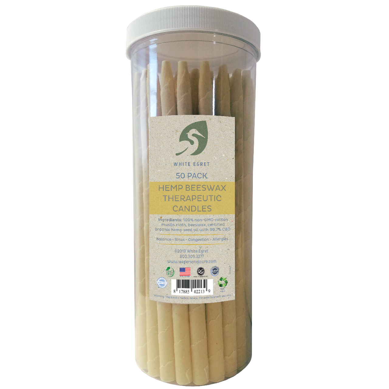 Hemp Beeswax Ear Candles - INVENTORY SALE - White Egret Personal Care