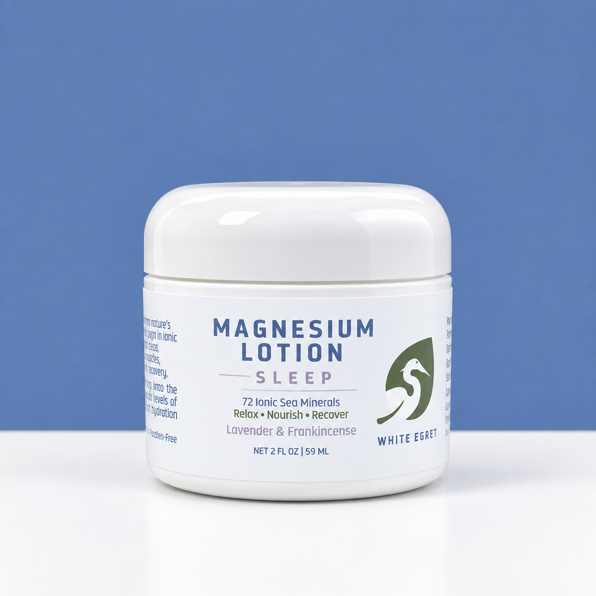White Egret Magnesium Lotion – 72 Ionic Sea Minerals - White Egret Personal Care
