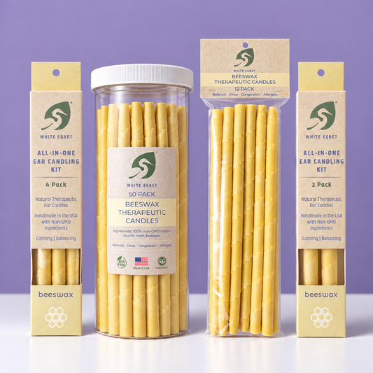 Beeswax Ear Candles for Natural Ear Candling | White Egret