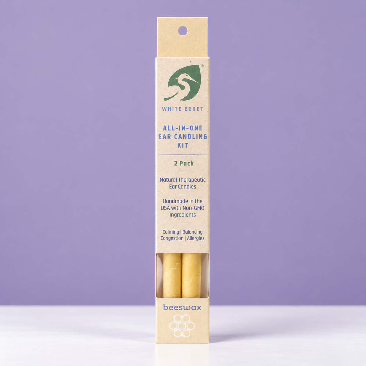 Beeswax Ear Candles for Natural Ear Candling | White Egret