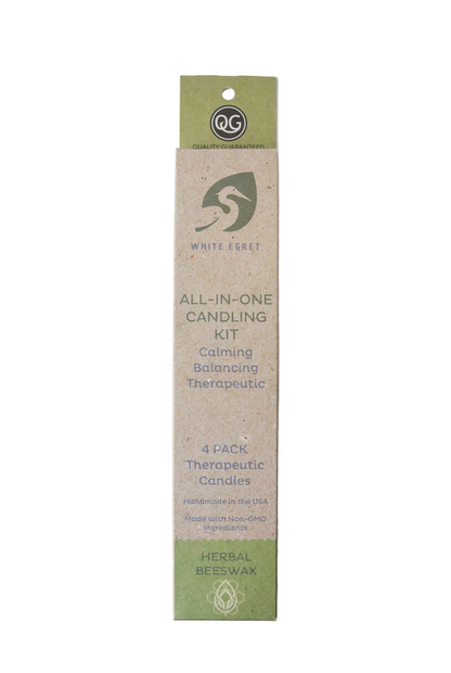 All-in-one Ear candling kit packaging with branding on a white background