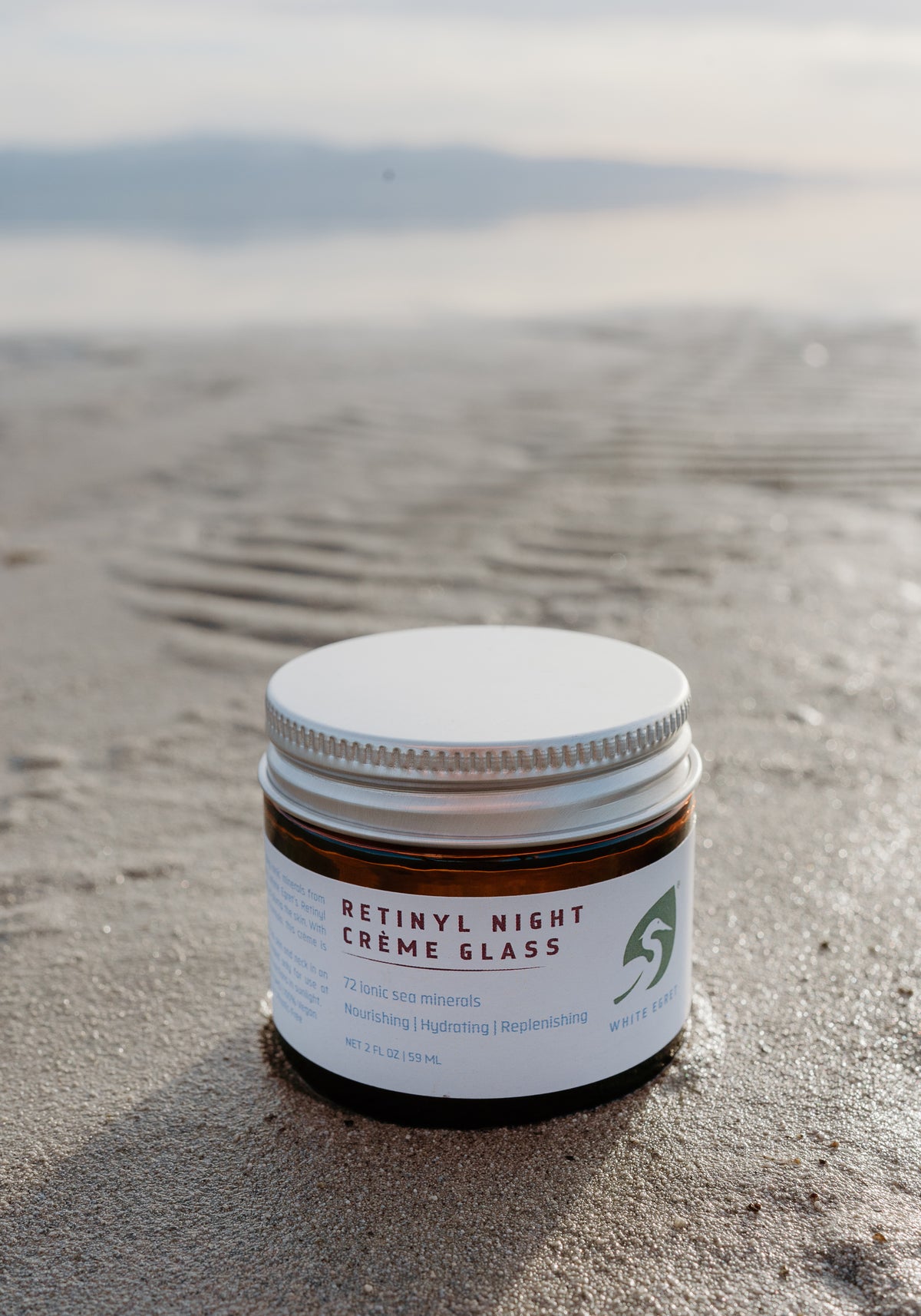 Retinyl Night Crème in Glass Jar – Anti-Aging, Reusable & Sustainable Packaging - White Egret Personal Care